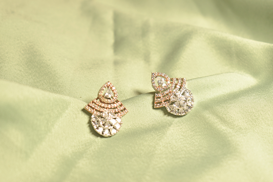 Elegant Rose Gold and Silver Crystal Earrings