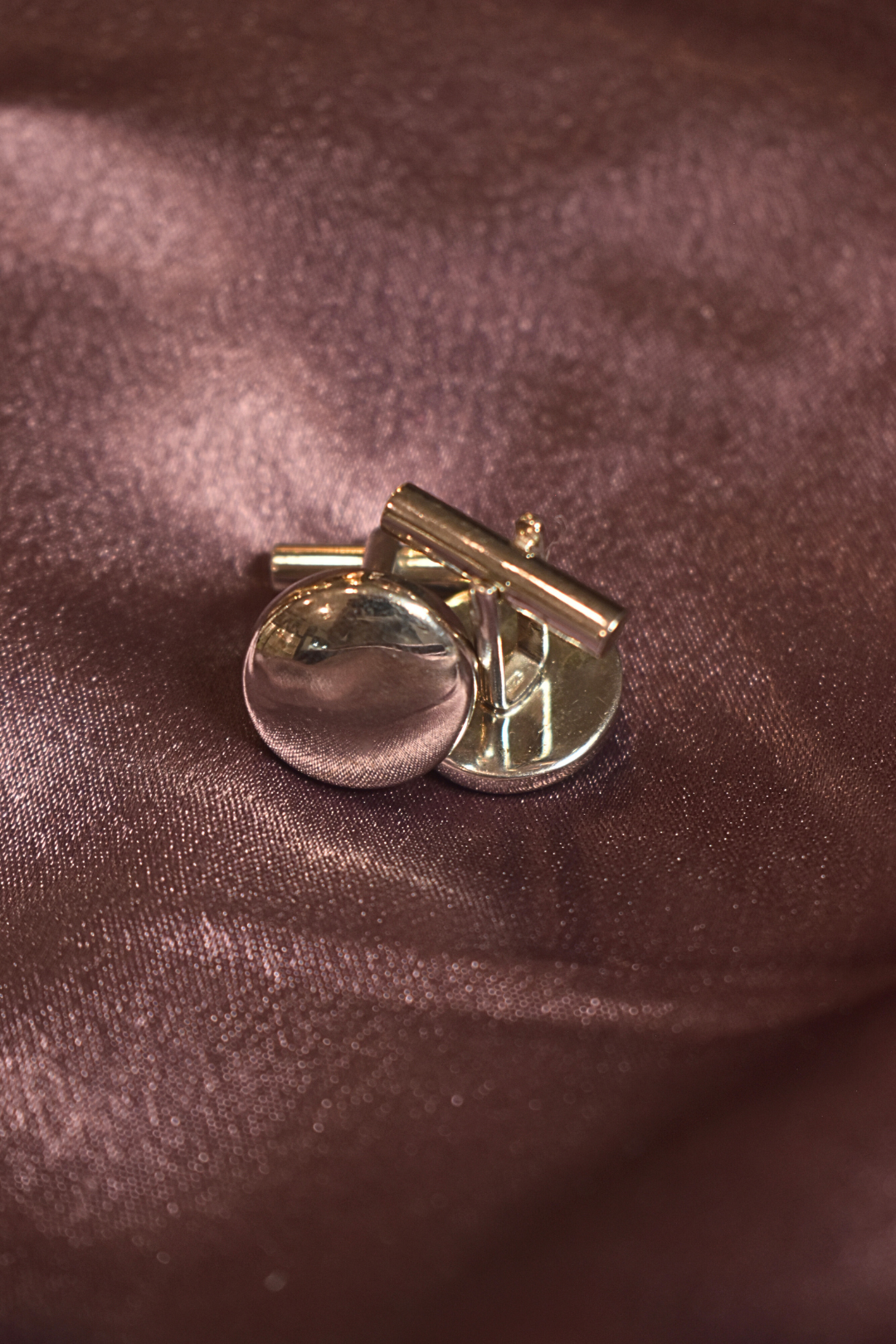 Polished Silver Round Cufflinks