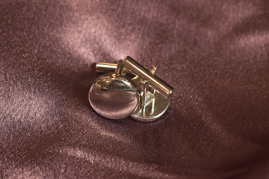 Polished Silver Round Cufflinks