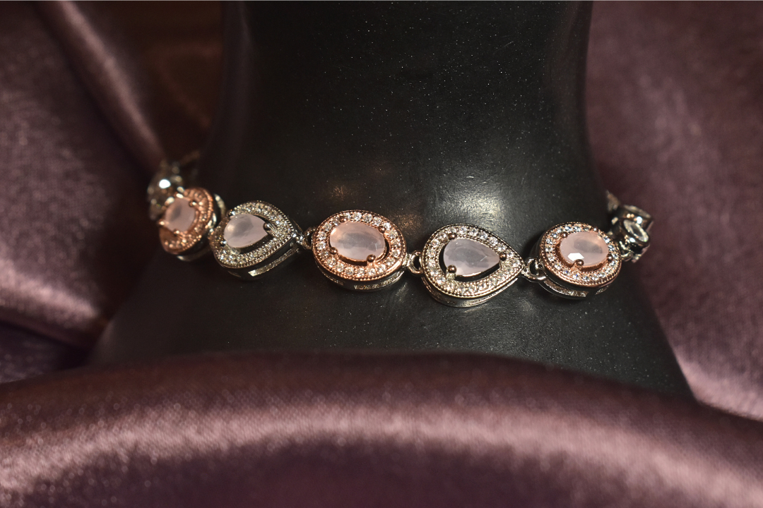 Pastel Gemstone Bracelet with Teardrop Elegance