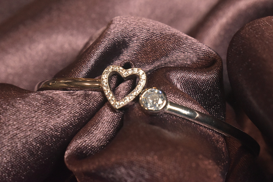 Minimalist Heart Bracelet with a Crystal Accent