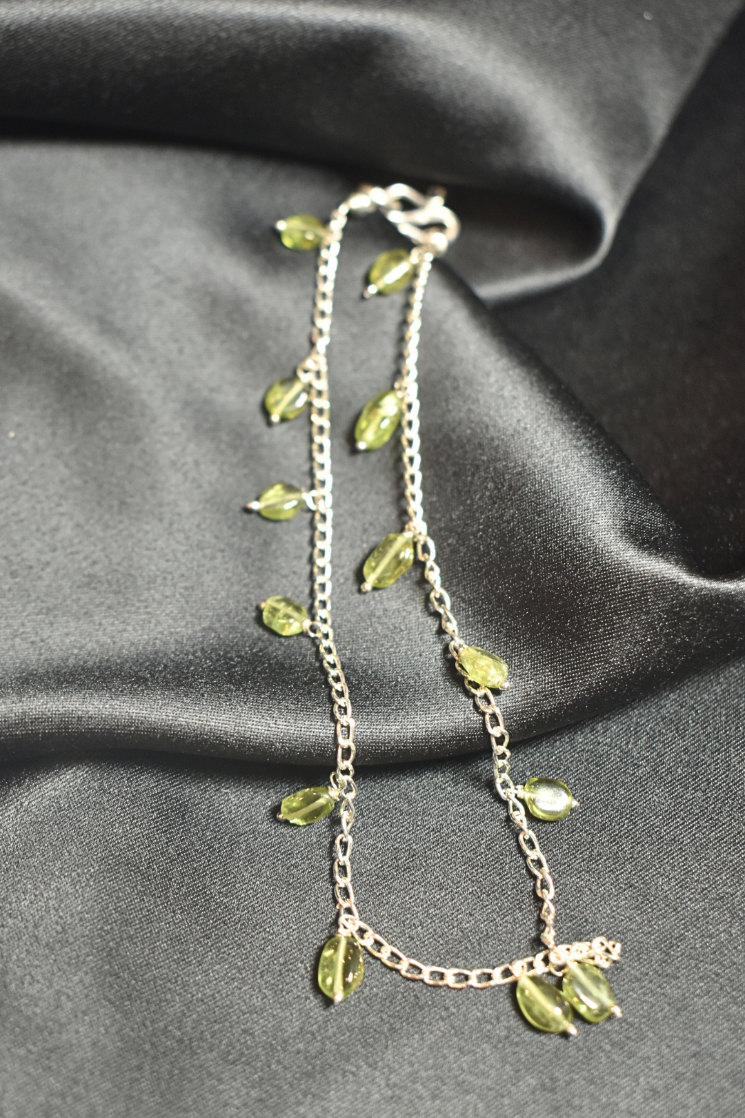 Green Crystal Dangling for a Refreshing Look Anklets