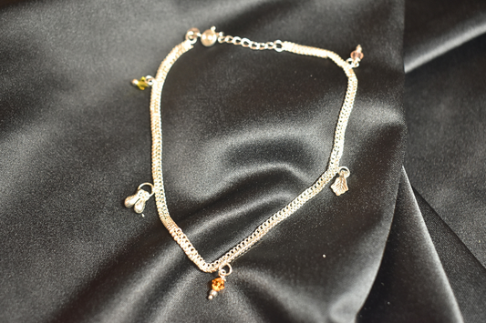 Elegant Dual-Layered with Charming Accents Anklets