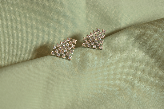 Elegant Stone-Studded Cluster Earrings