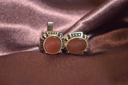 Vintage Amber Oval Cufflinks