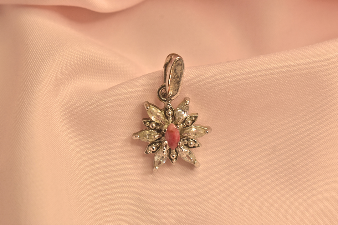 Flower-Inspired Earrings and Pendant Set