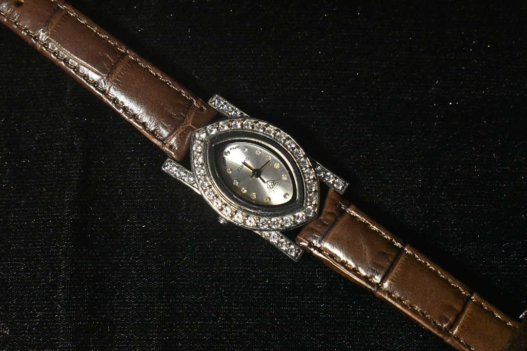 Timeless Sophistication Teardrop Diamond Bezel Watch