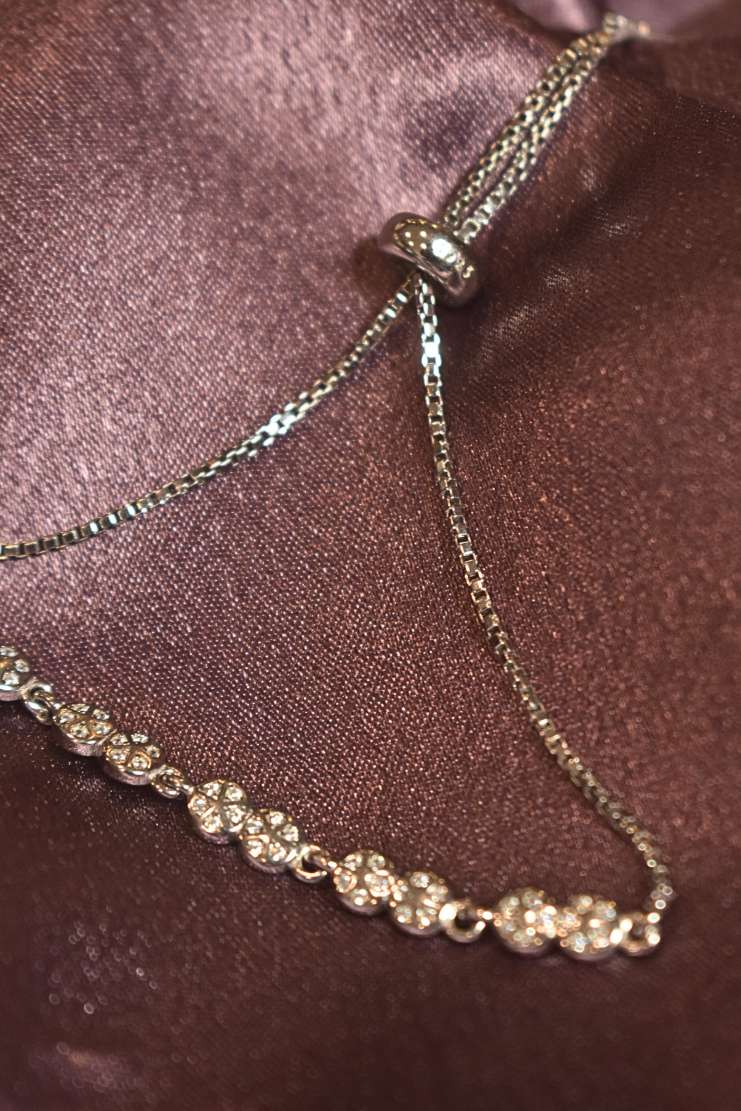 Floral Bracelet with Sparkling Crystals