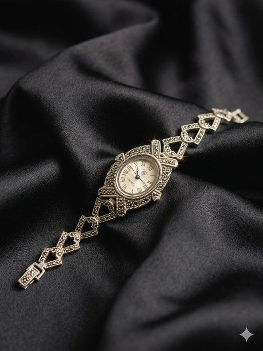 Heritage Marcasite Link Watch