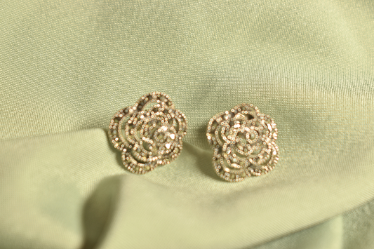 Rose-Inspired Crystal Stud Earrings