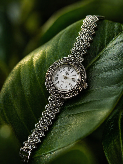 Minimalist Marcasite Link Watch