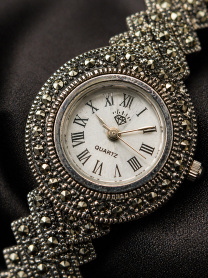 Minimalist Marcasite Link Watch