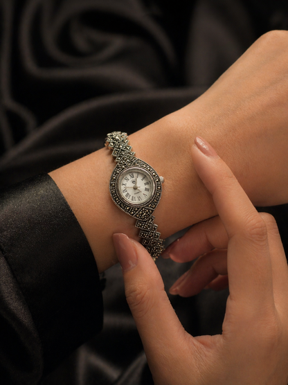 Minimalist Marcasite Link Watch