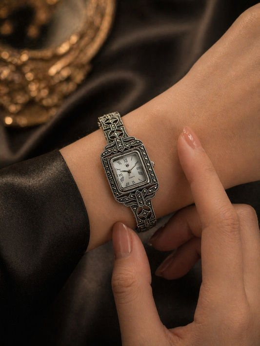 Delicate Marcasite Link Watch