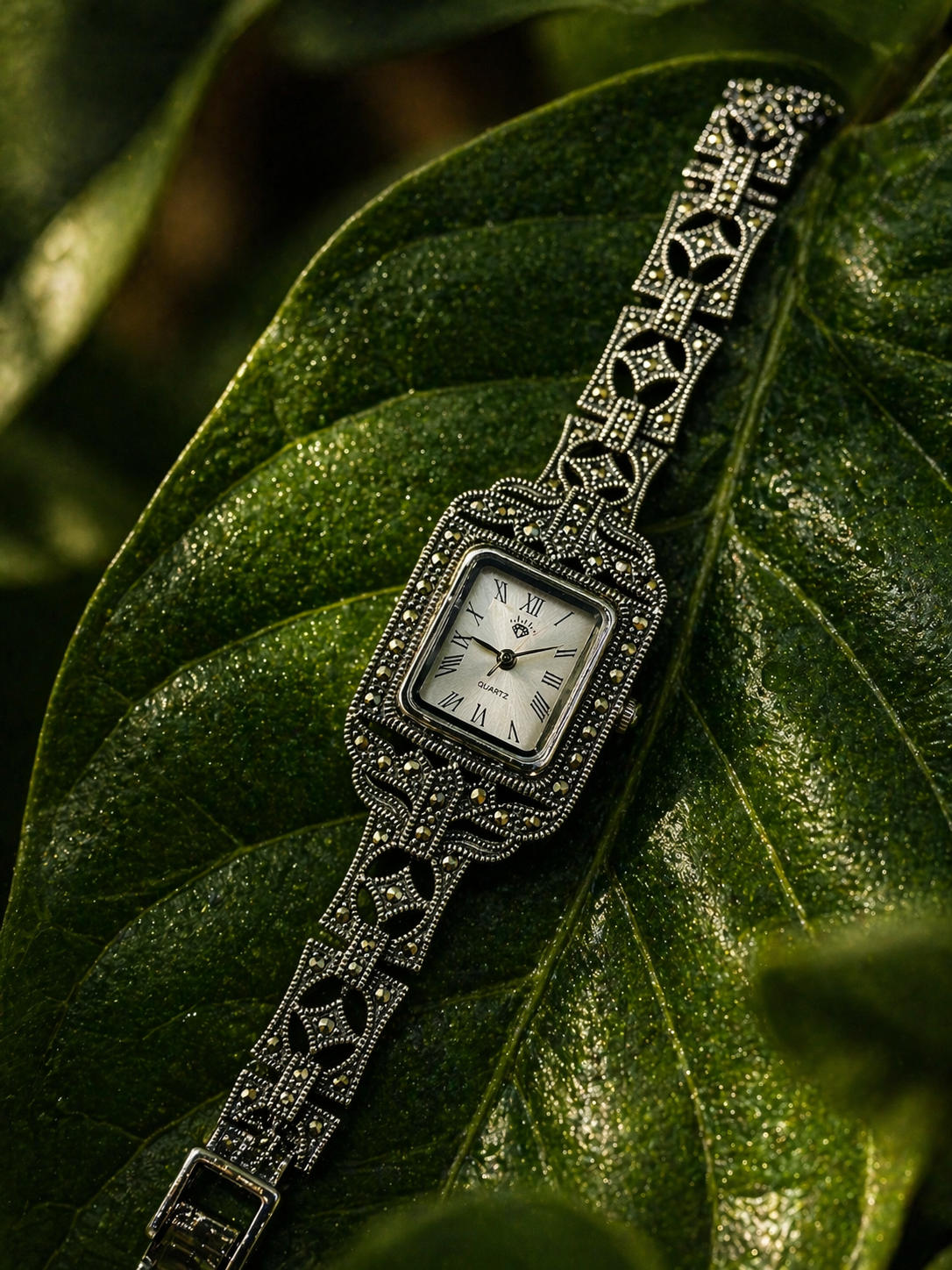 Delicate Marcasite Link Watch