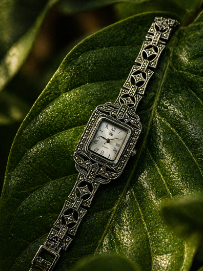 Delicate Marcasite Link Watch