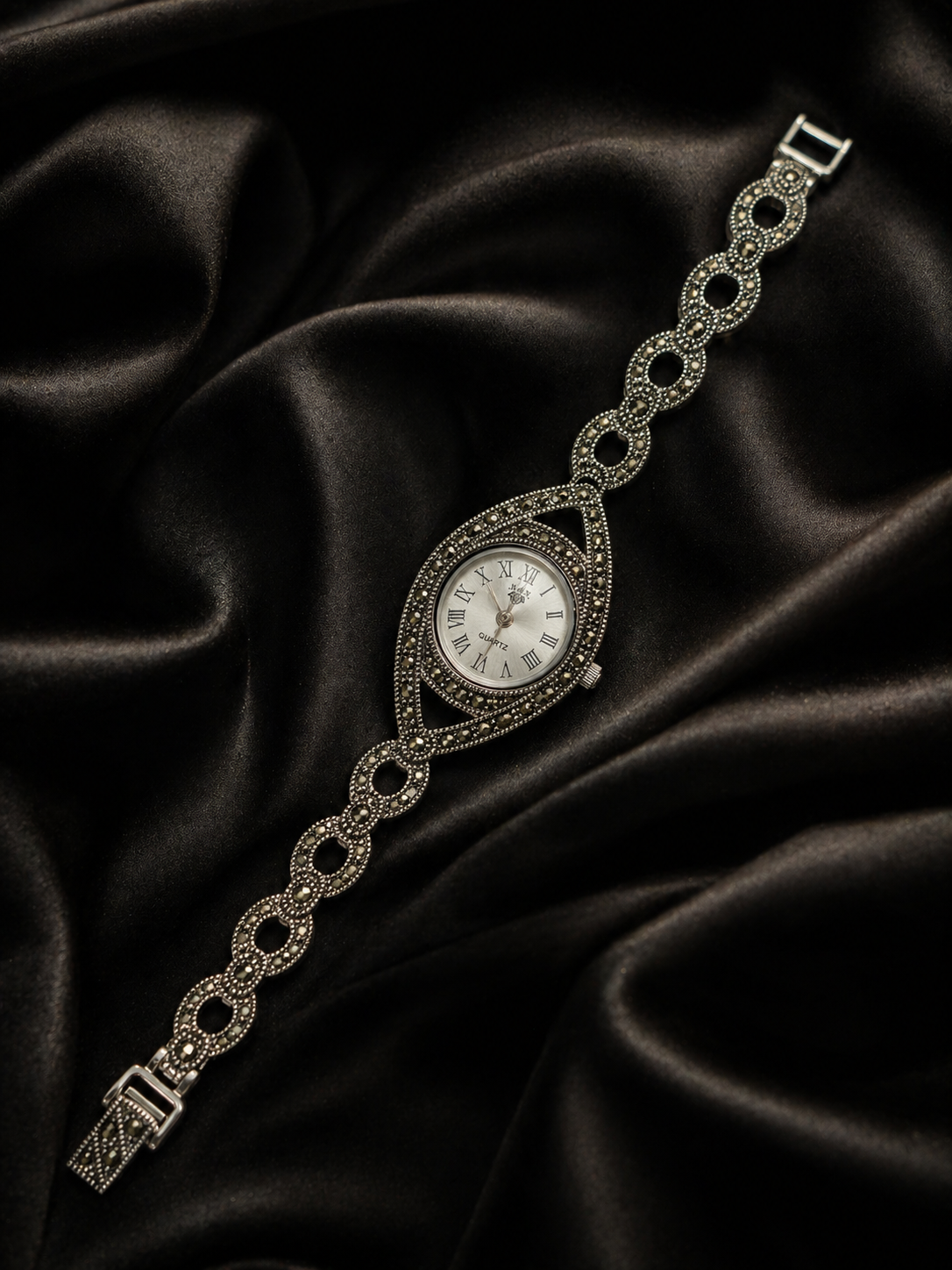 Elegant Marcasite Link Watch