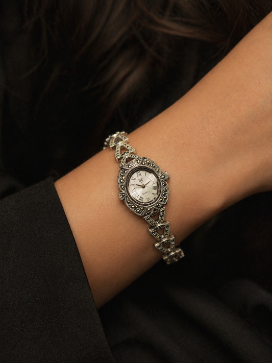 Heritage Marcasite Link Watch