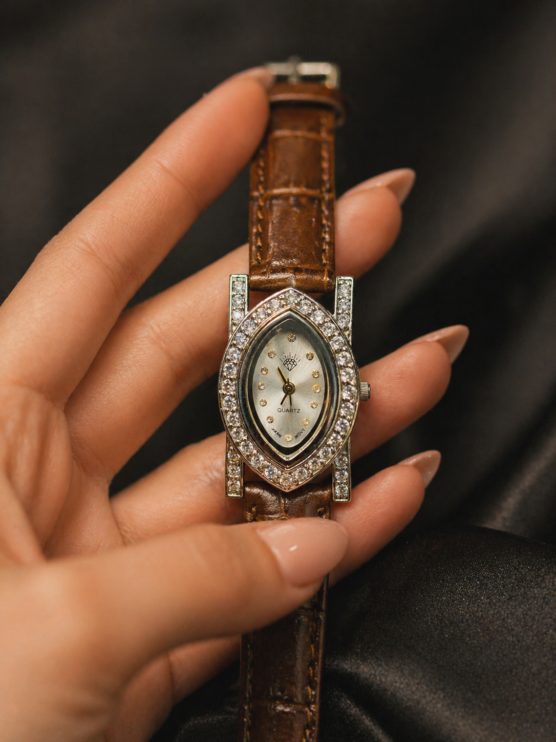Brilliant CZ Stone Belt Watch