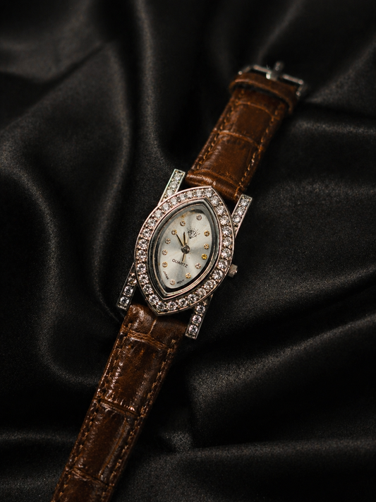 Brilliant CZ Stone Belt Watch