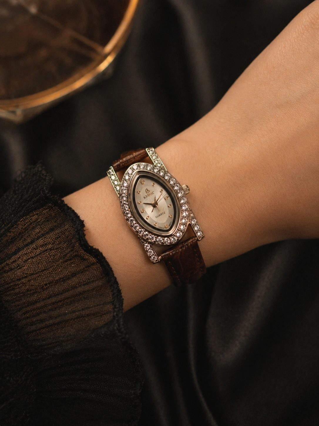 Brilliant CZ Stone Belt Watch