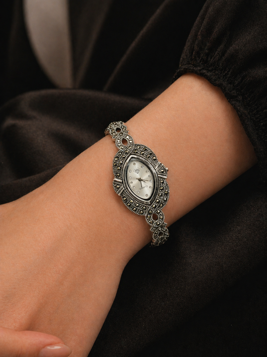 Signature Marcasite Link Watch
