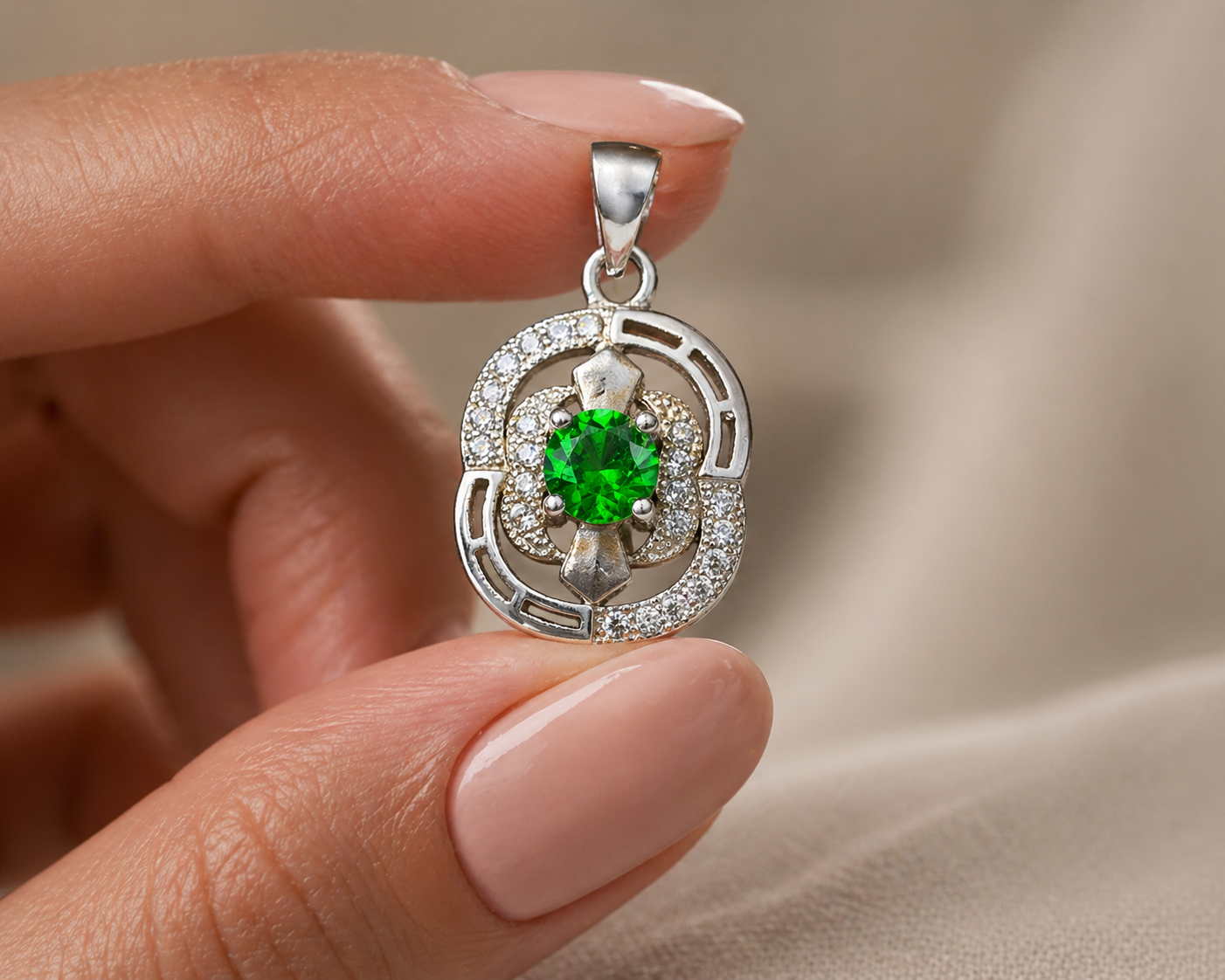 Radiant Green Stone Set