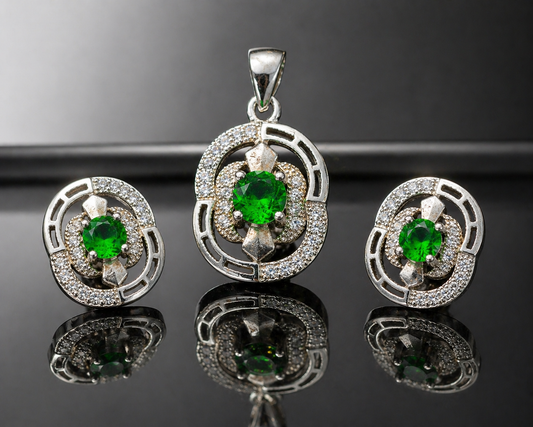 Radiant Green Stone Set