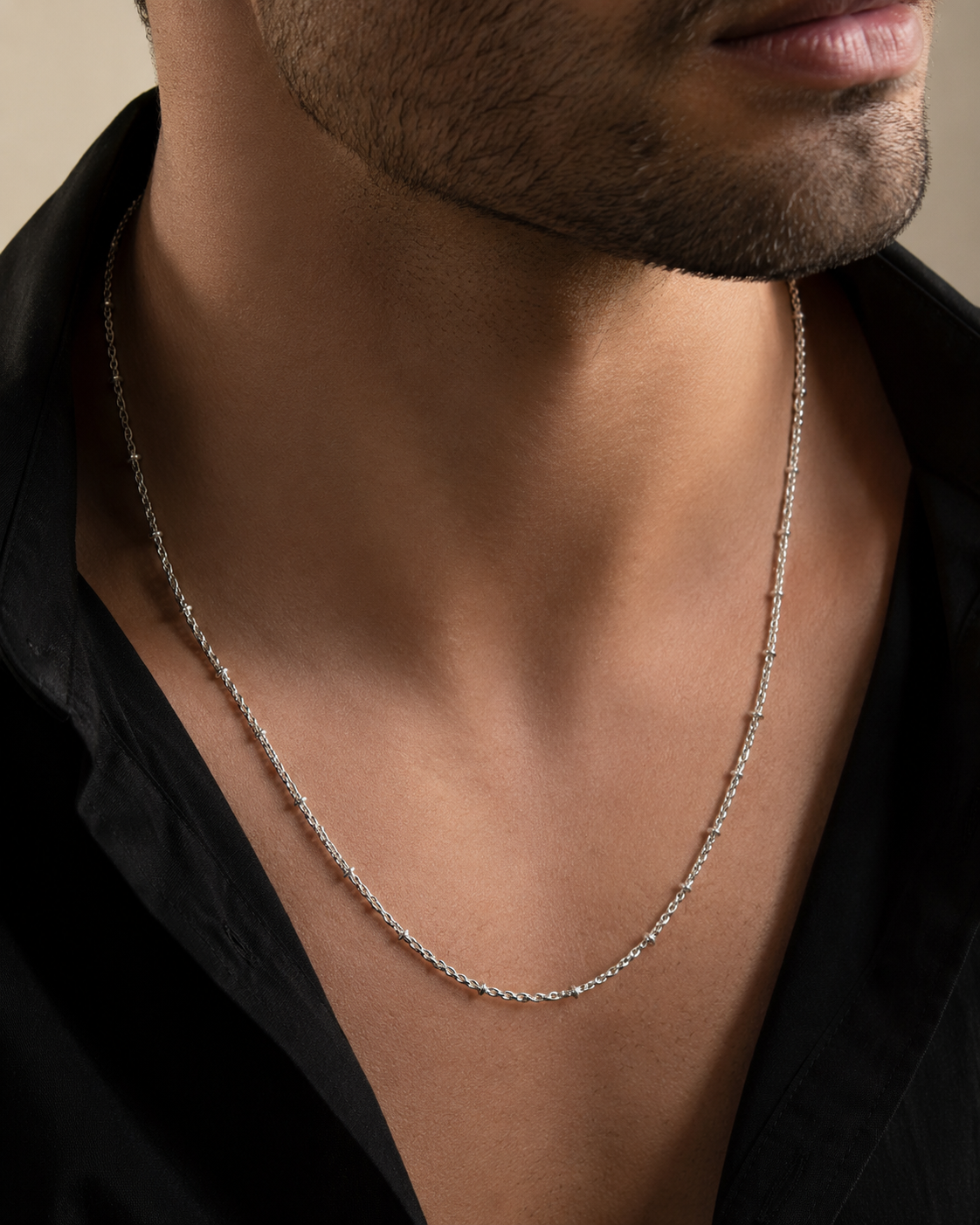 Delicate Beaded Cable Chain