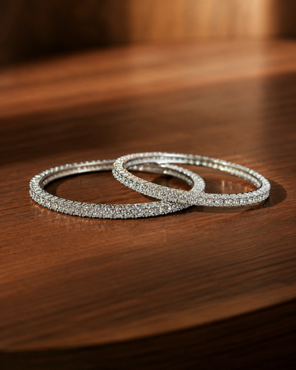 Single White Spark Bangle