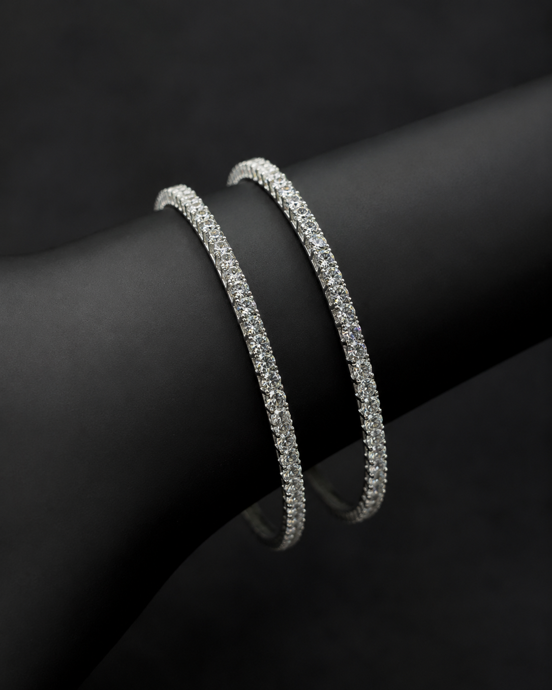 Single White Spark Bangle