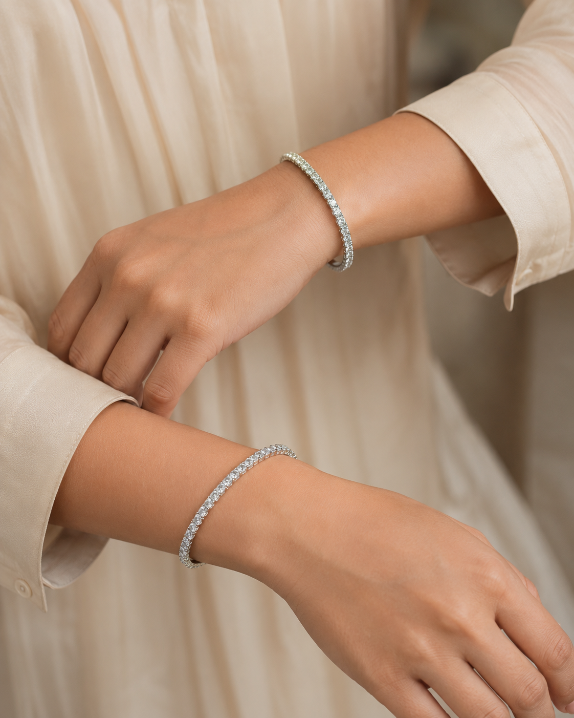 Single White Spark Bangle