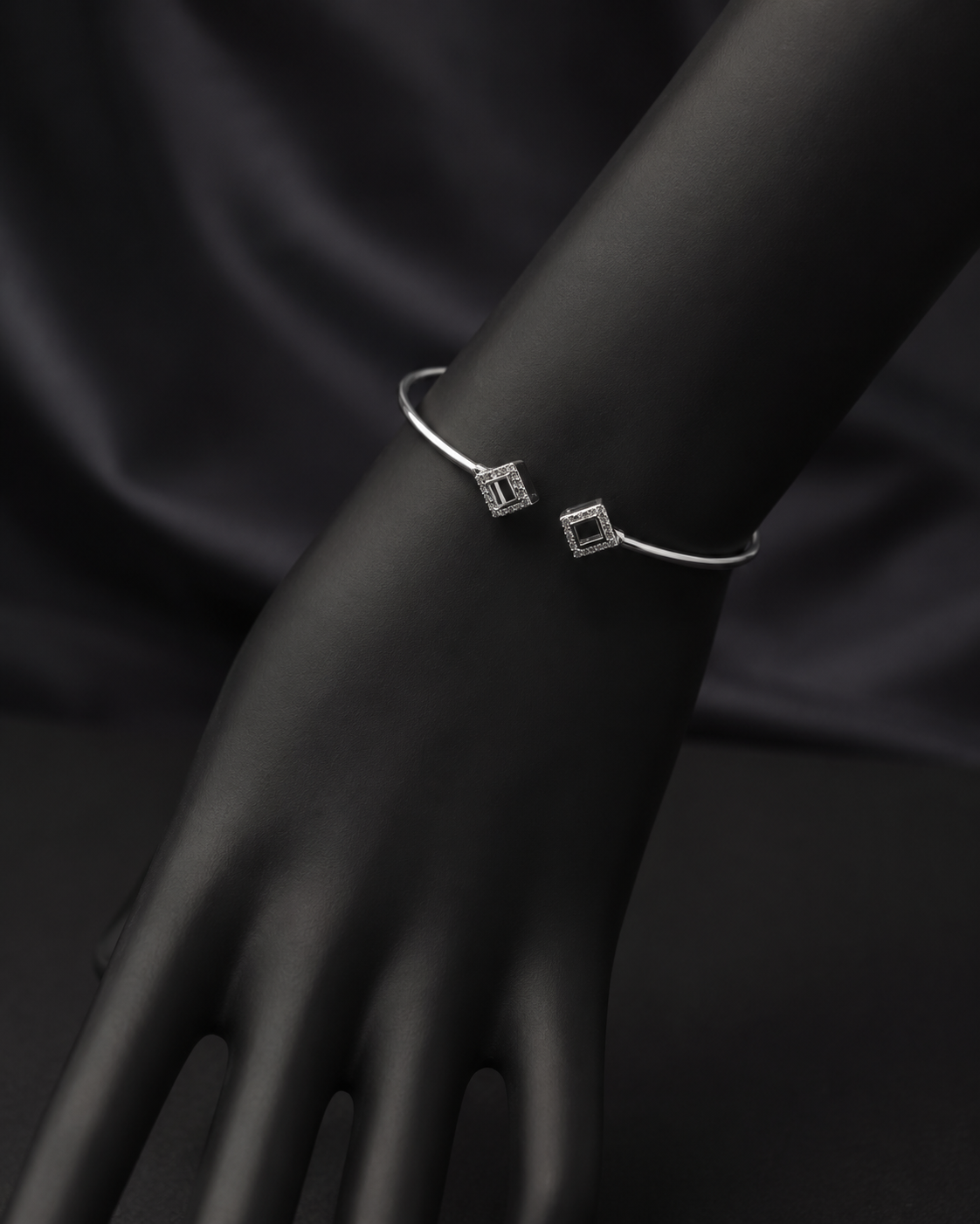 Box Frame CZ Bangle