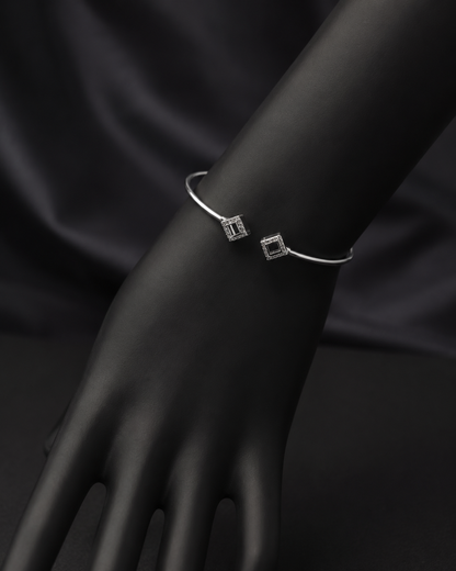 Box Frame CZ Bangle