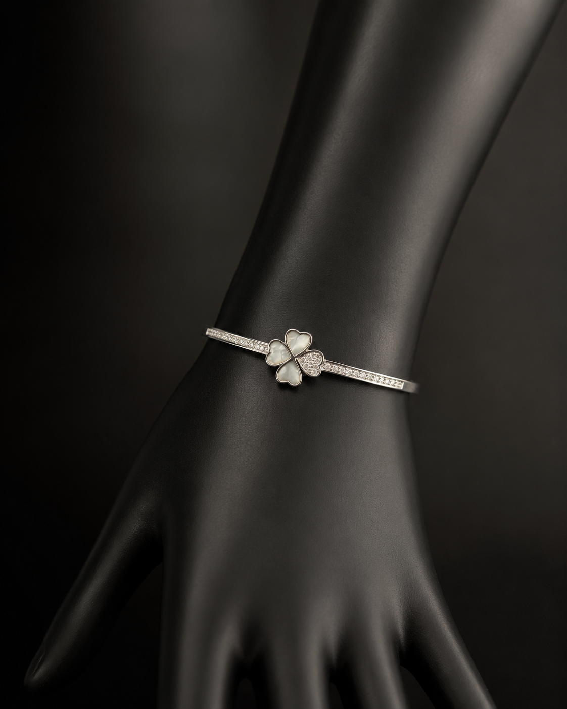 Clover Pearl CZ Charm