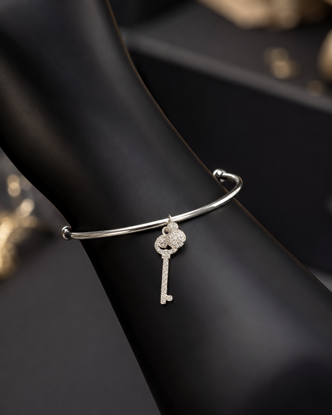 Tiny CZ Charm Bangle