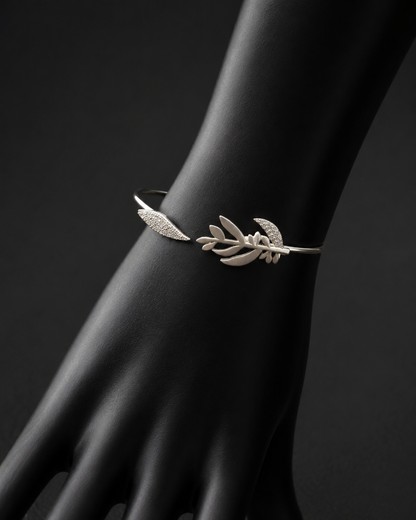 Silver Leaf CZ Kada