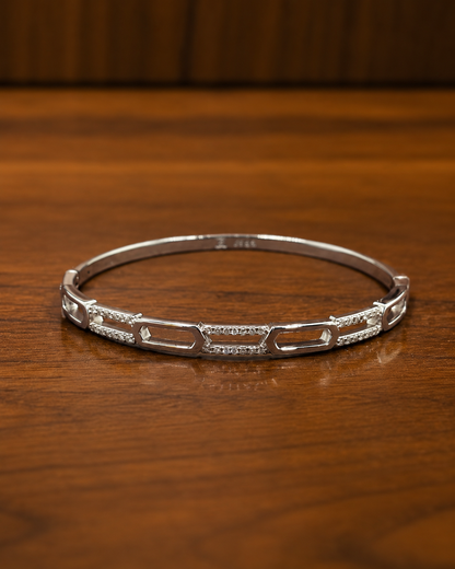 Classic Hinged Silver Bangle