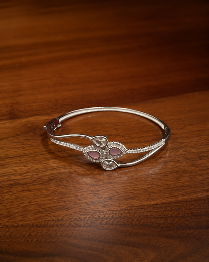 Pink Haze Silver Bangle