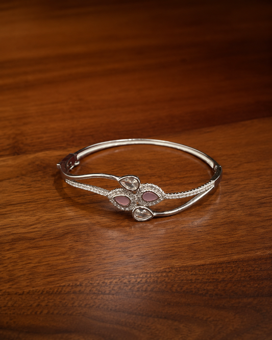 Pink Haze Silver Bangle