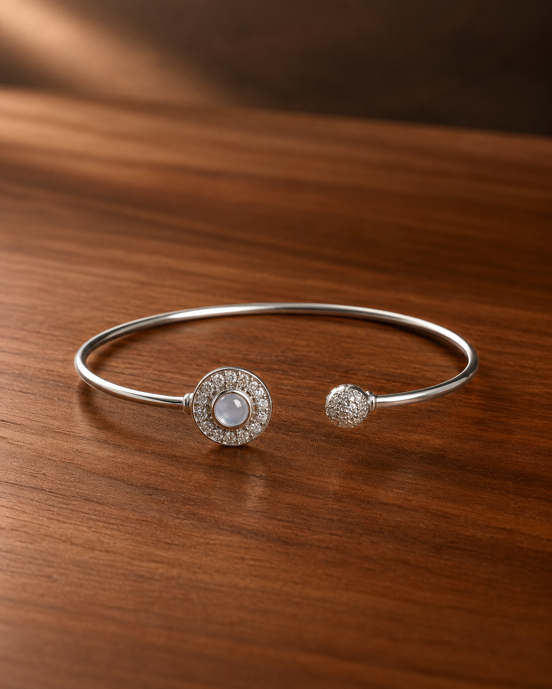Pearl CZ Silver Kada