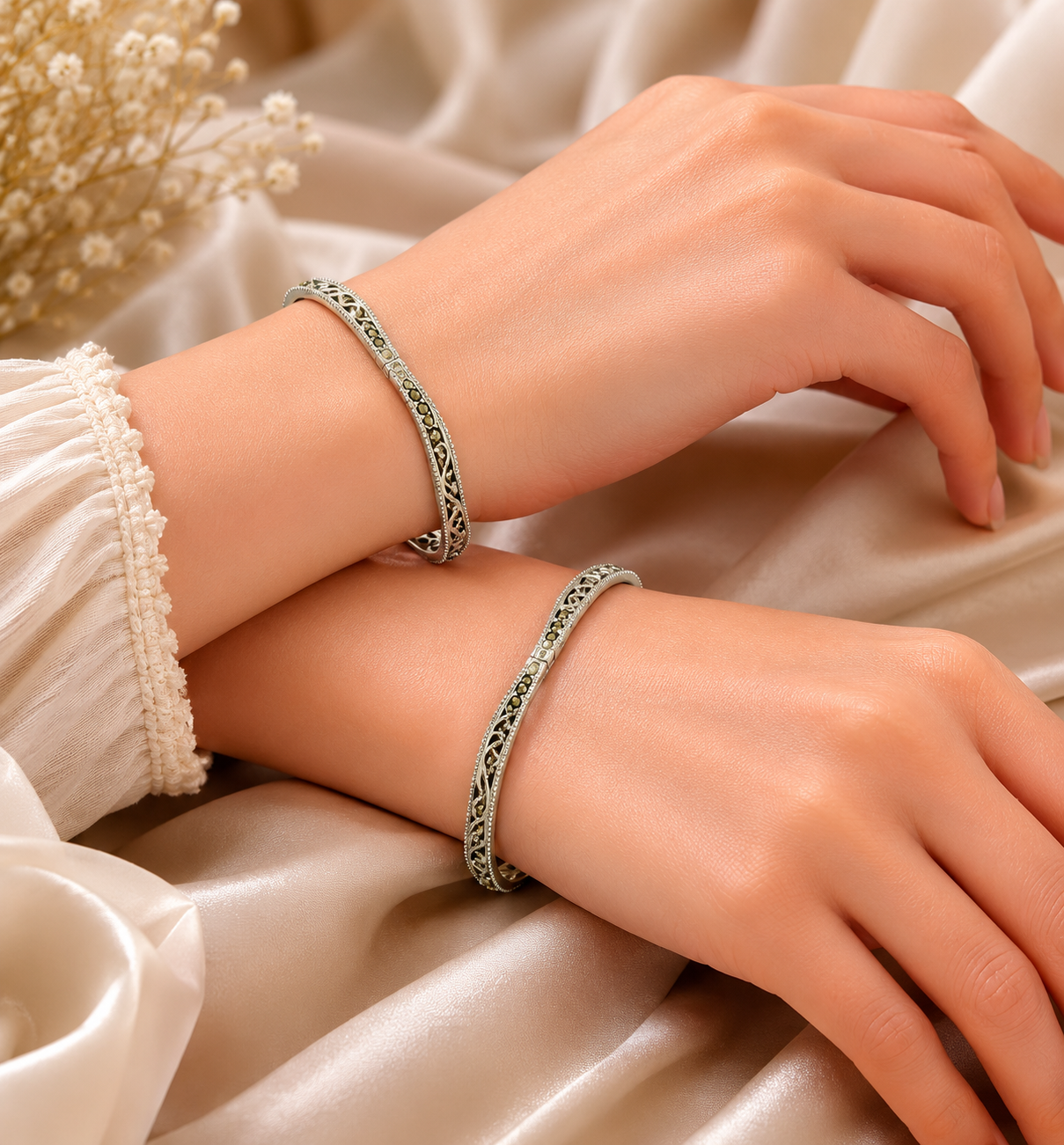 Filigree Marcasite Kada