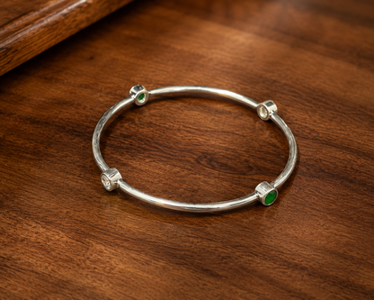 Emerald Spark CZ Bangle