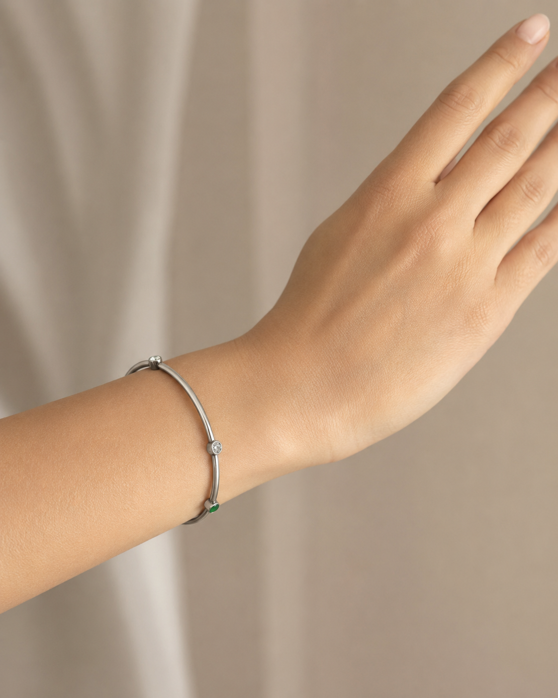 Emerald Spark CZ Bangle