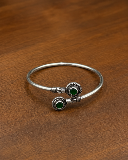Green Cut Stone Kada