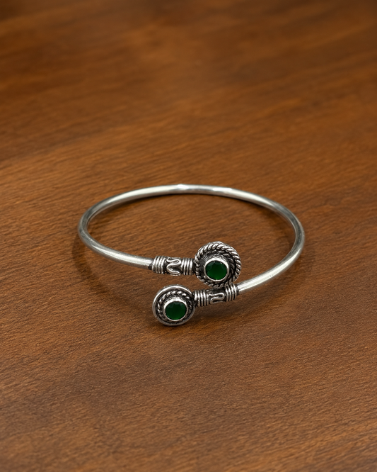 Green Cut Stone Kada