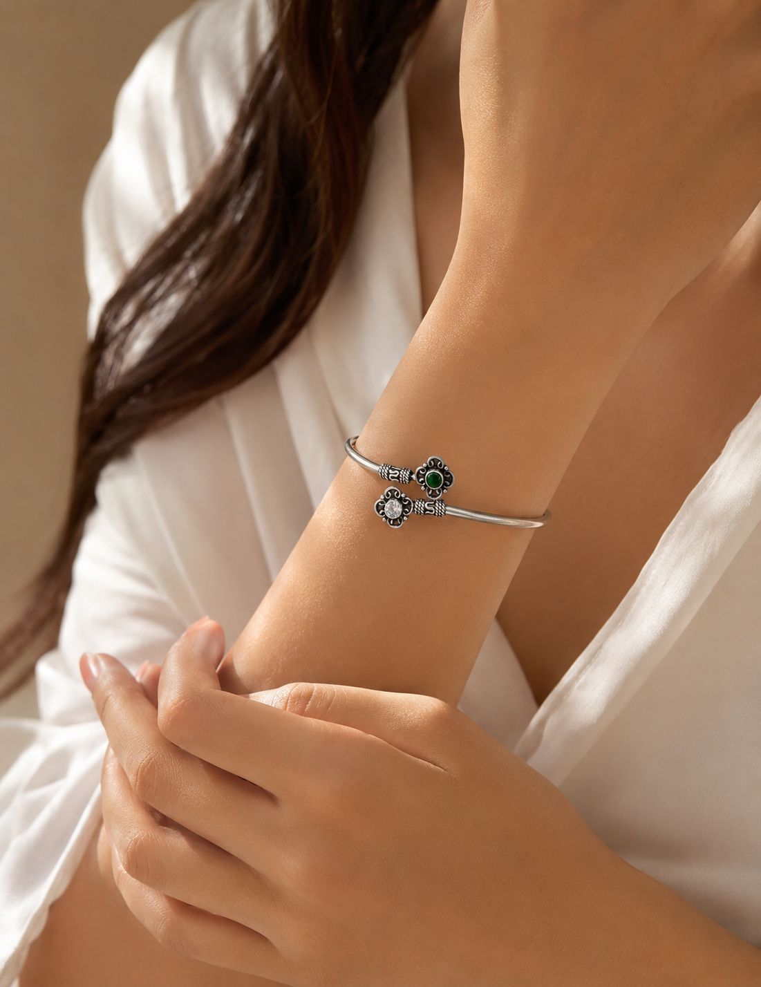 Green Crystal CZ Kada