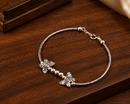 Butterfly Charm Silver Bracelet