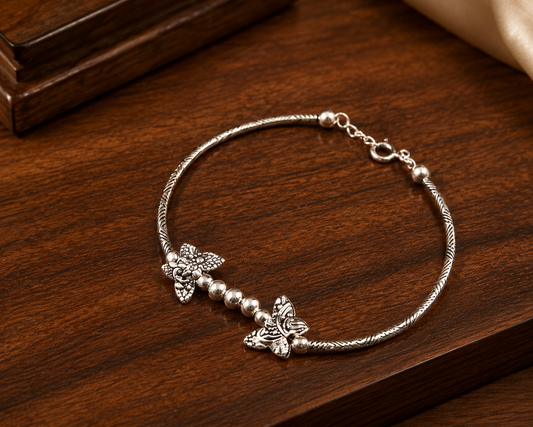 Butterfly Charm Silver Bracelet