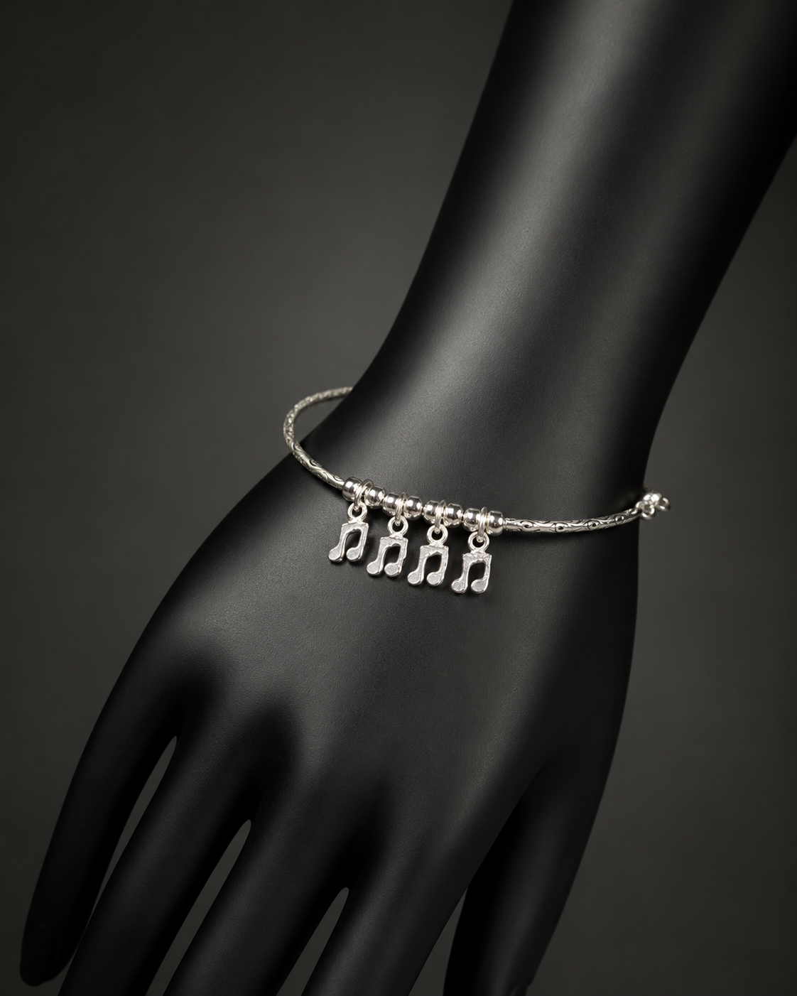 Music Charm Silver Bracelet